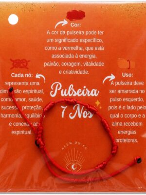 Pulseira de Sete N&oacute;s Vermelha