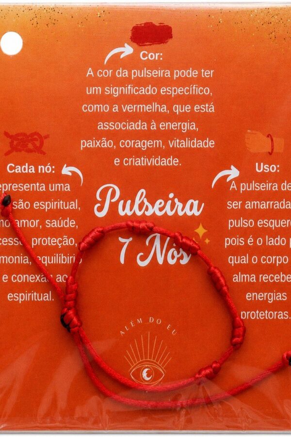 Pulseira de Sete Nós Vermelha